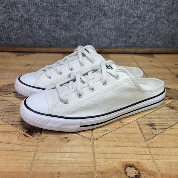 Converse Dainty Mule Women's 8 Slip On Shoes White Canvas 567946F Flat Sneaker - Picture 2 of 13